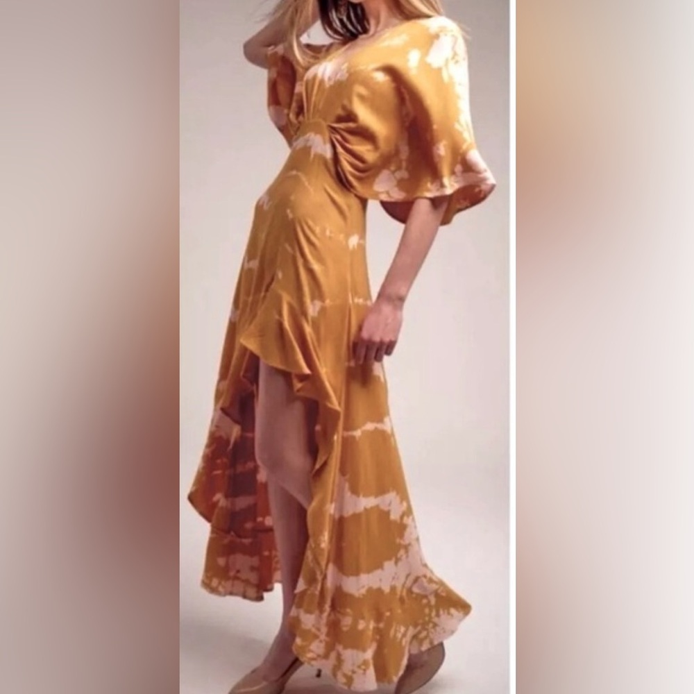 Young Fabulous & Broke Thea Yellow Tie-Dye Dress Size Small